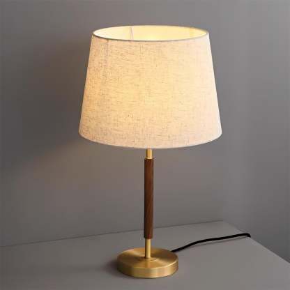 Hakka Brass Walnut Table Lamp