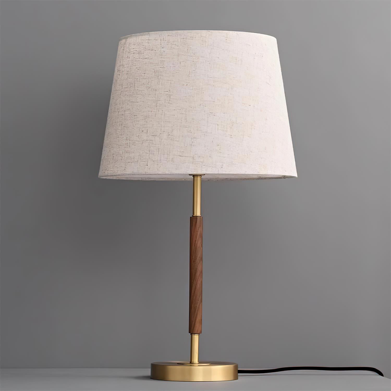Hakka Brass Walnut Table Lamp