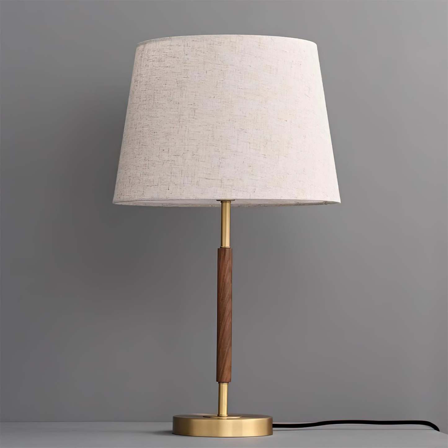 Hakka Brass Walnut Table Lamp