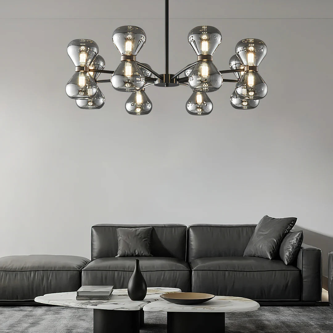 Halo Hourglass Glass Chandelier