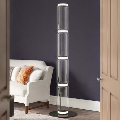 Axis Bamboo Glass Floor Lamp