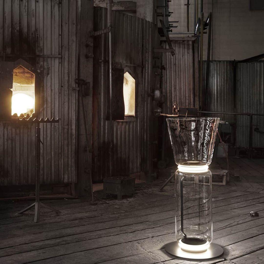 Axis Bamboo Glass Floor Lamp