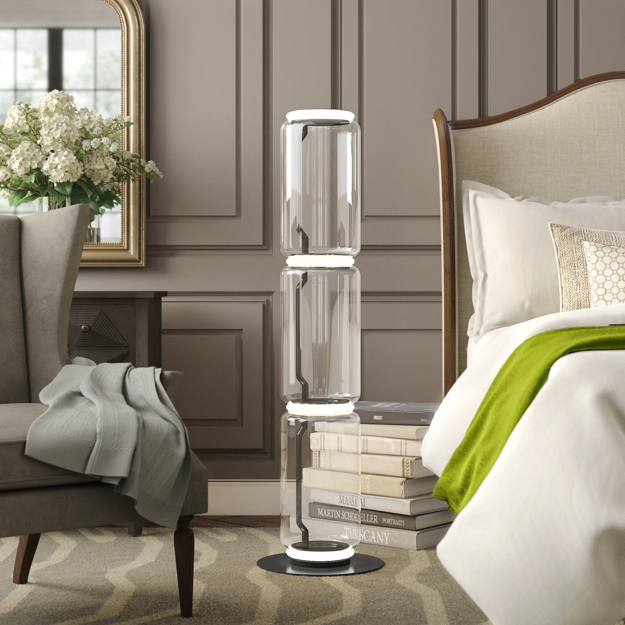 Axis Bamboo Glass Floor Lamp