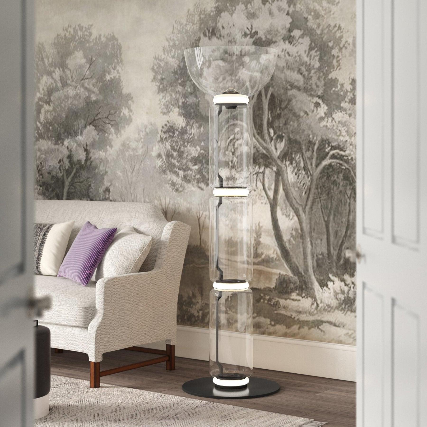 Axis Bamboo Glass Floor Lamp