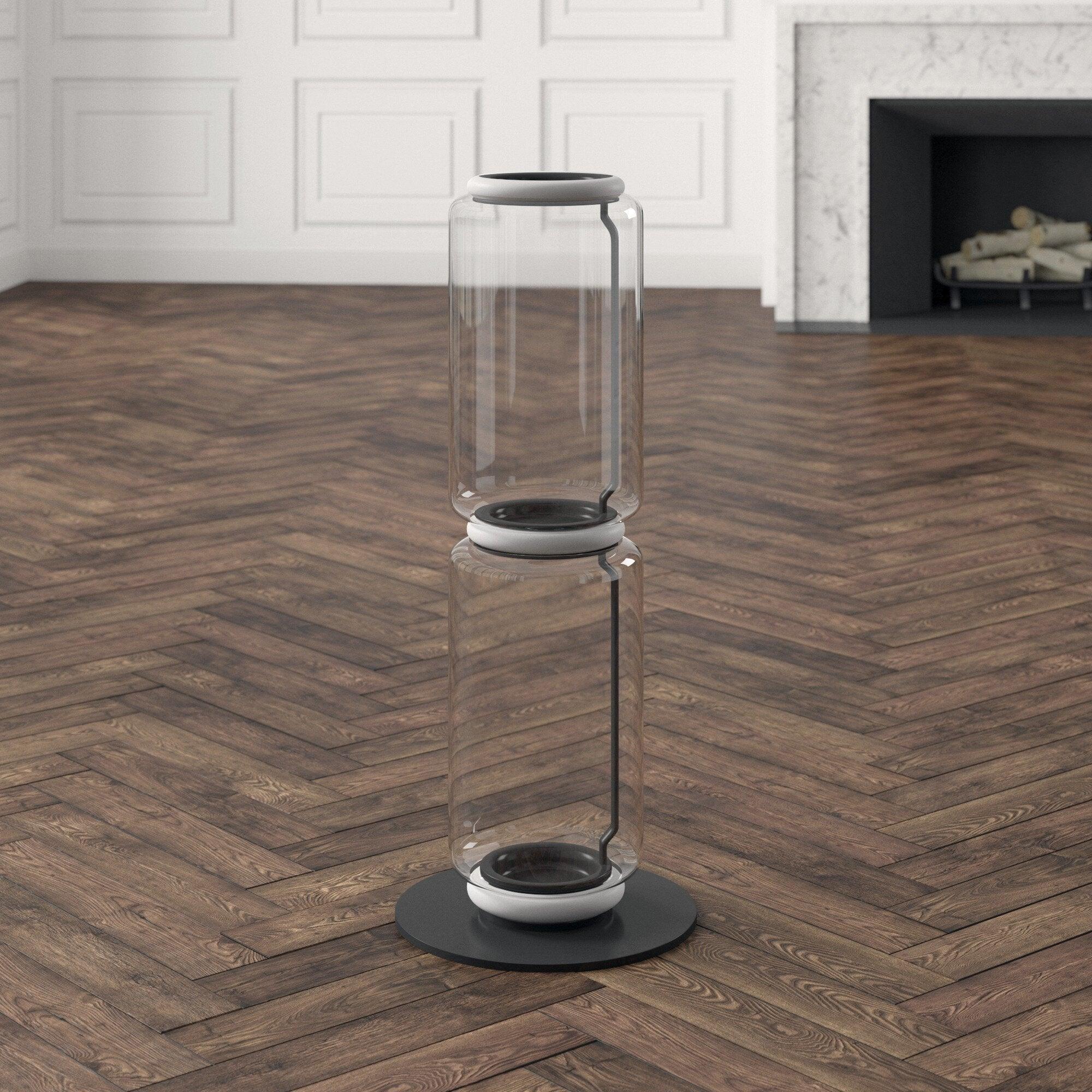 Axis Bamboo Glass Floor Lamp