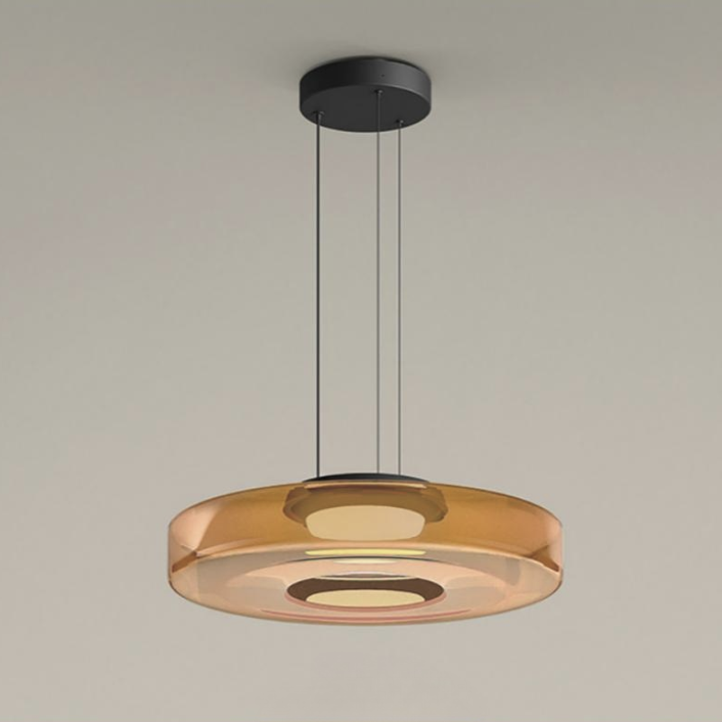 Moderno LED Cocina Isla Vidrio Lámpara Colgante Ámbar Verde｜Las Sola