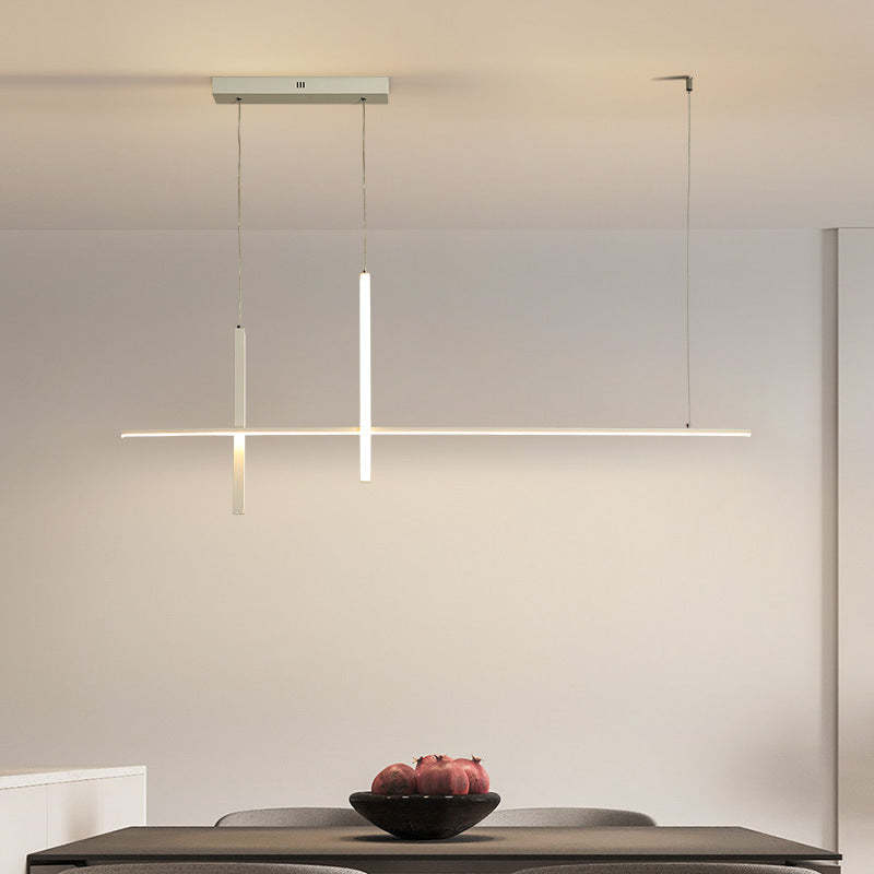 Edge Moderno Lámpara Colgante Metal/Acrílico Negro/Blanco Comedor