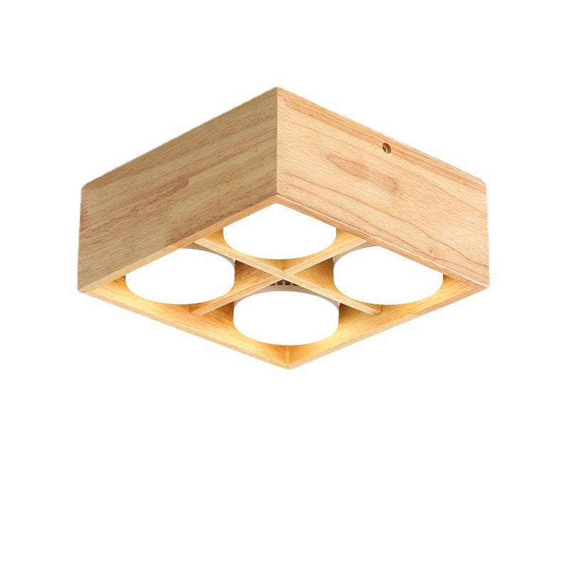 Ozawa Moderna Cuadrada Madera/Acrílico Lámpara de Techo Madera