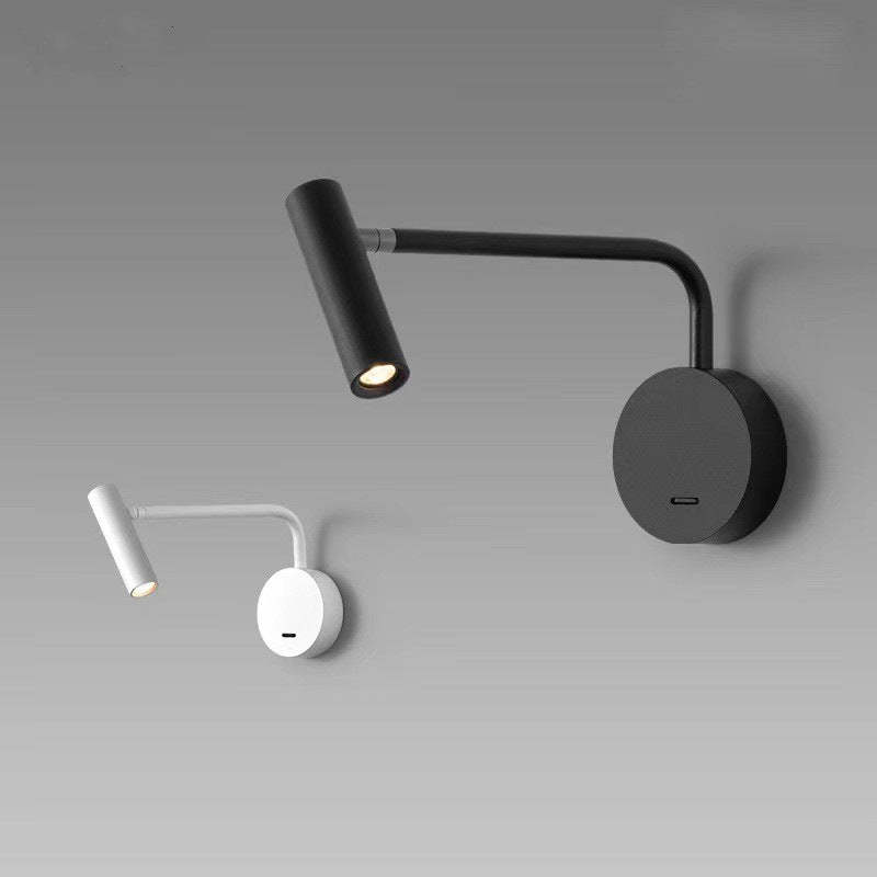 Orr Nórdico Foco Metal/Acrílico Aplique de Pared Negro