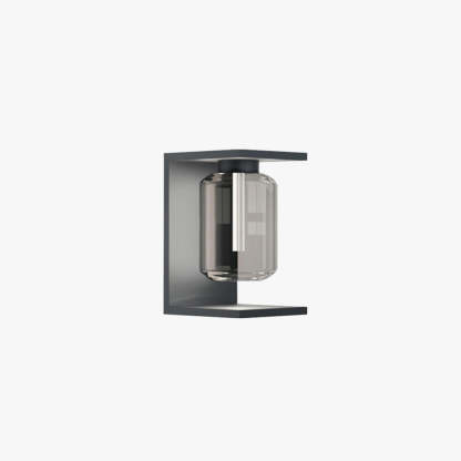 Orr Moderno Rectangular Linterna LED Aplique Exterior Negro/Gris Metal/Vidrio Solar