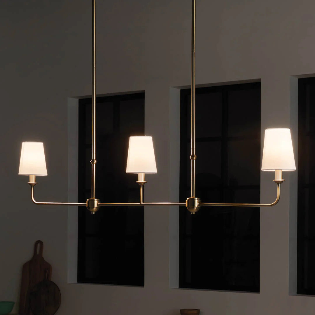 Axis Nickel Linear Fabric Chandelier