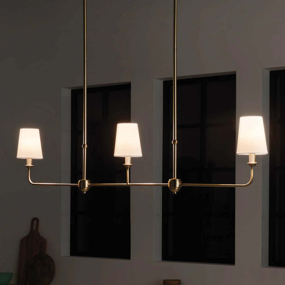 Axis Nickel Linear Fabric Chandelier
