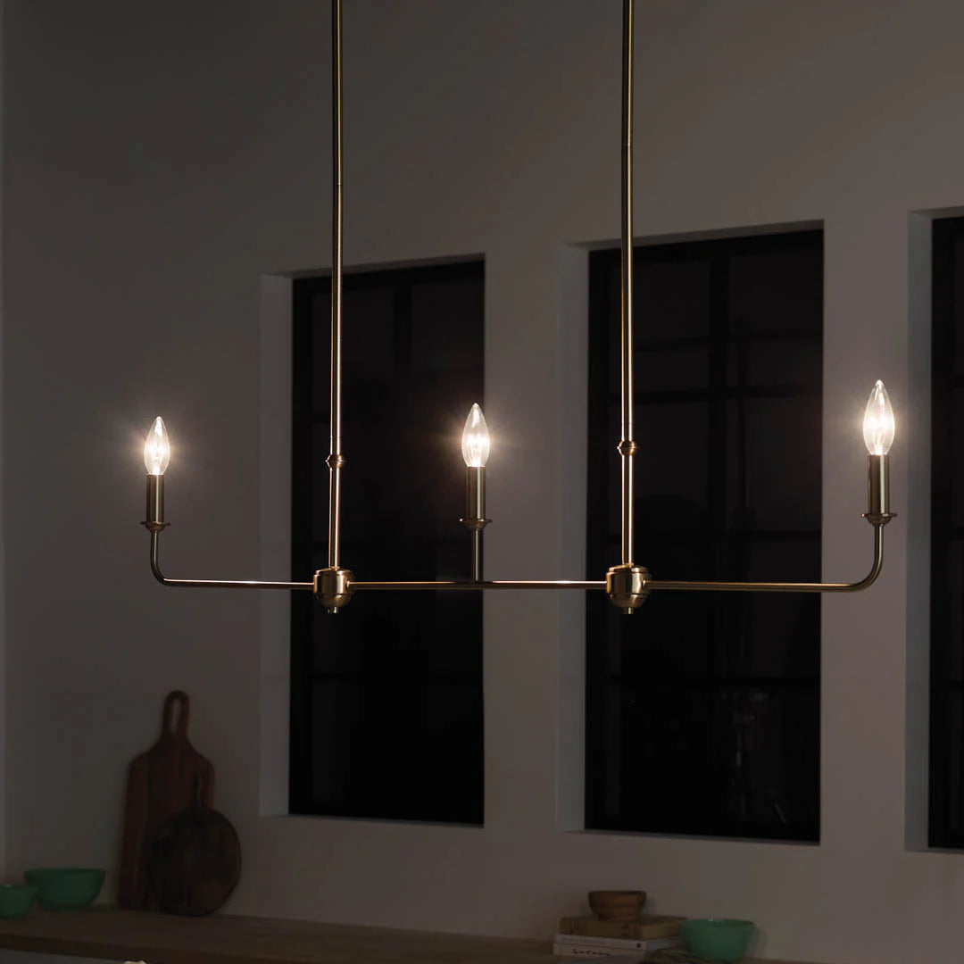 Axis Nickel Linear Fabric Chandelier