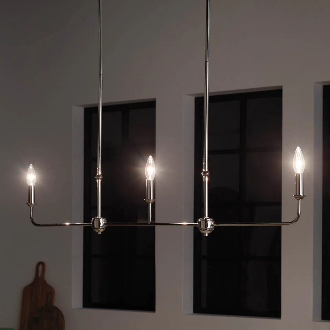 Axis Nickel Linear Fabric Chandelier
