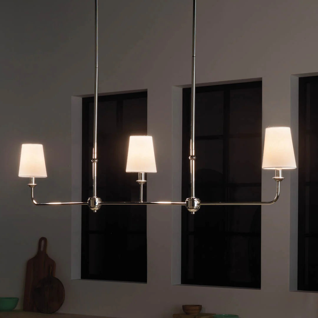 Axis Nickel Linear Fabric Chandelier