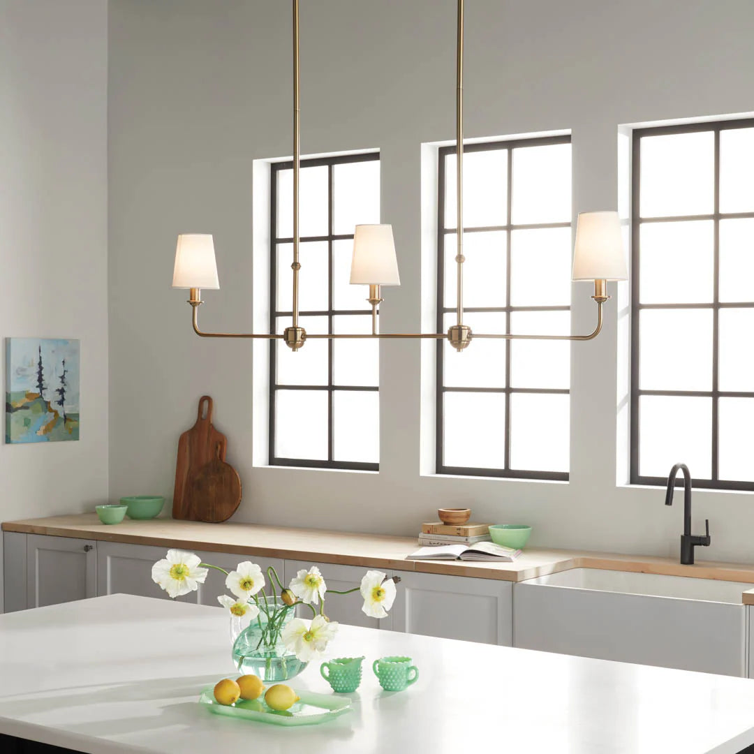 Axis Nickel Linear Fabric Chandelier