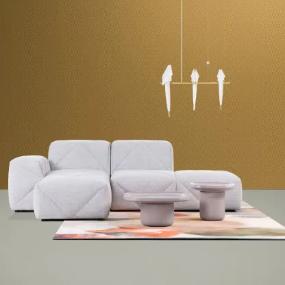 Orr Natural Acrílico Metal Oro Lámparas de Araña Dormitorio Salón