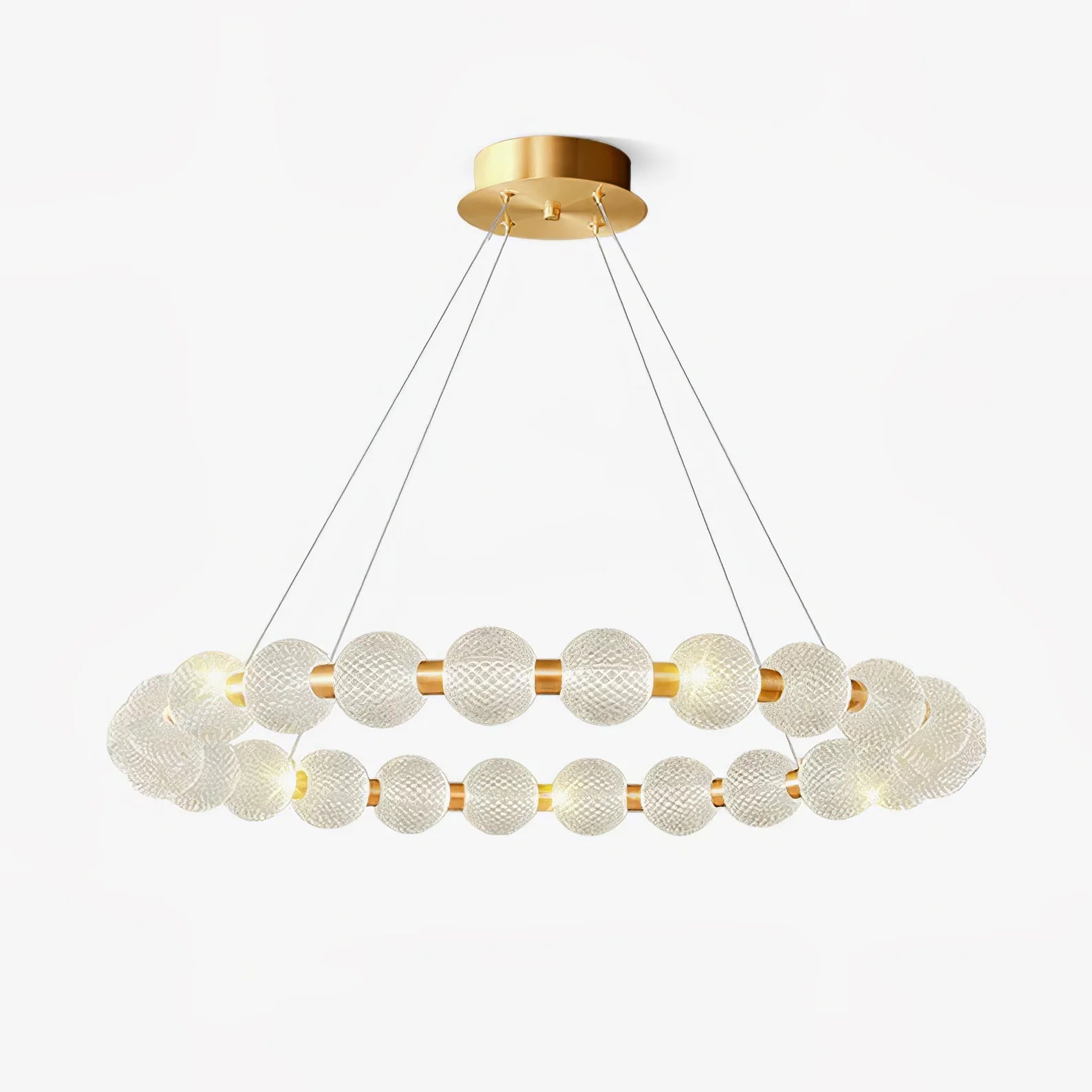 Halo Pearl Glass Ring Chandelier