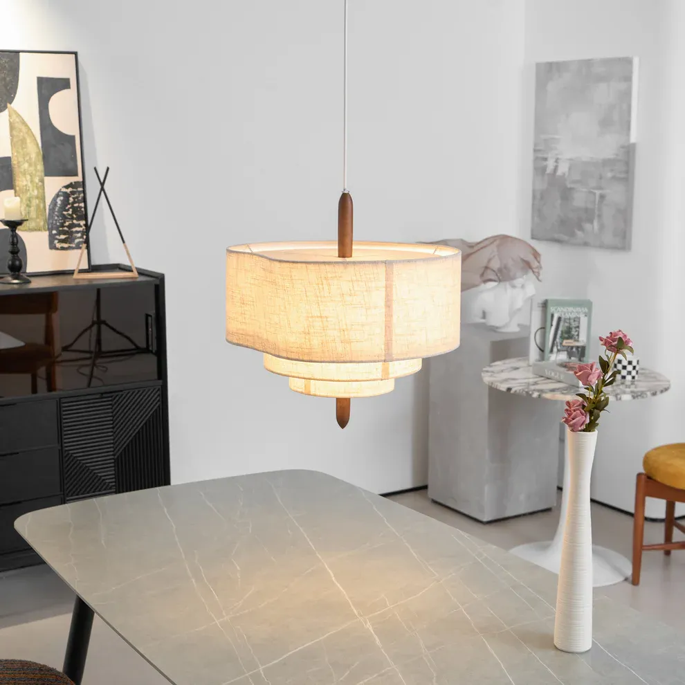 Renée Moderno Guijarro Textil Lámpara Colgante Dormitorio Comedor