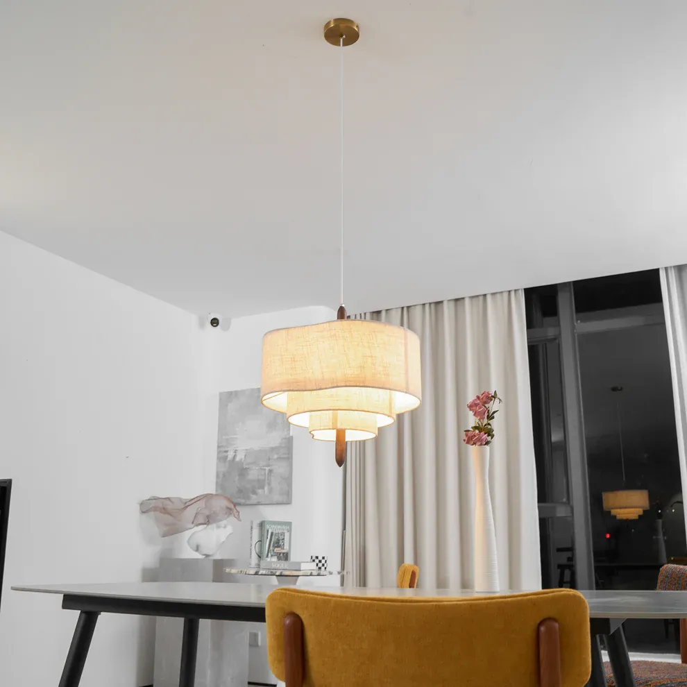 Renée Moderno Guijarro Textil Lámpara Colgante Dormitorio Comedor
