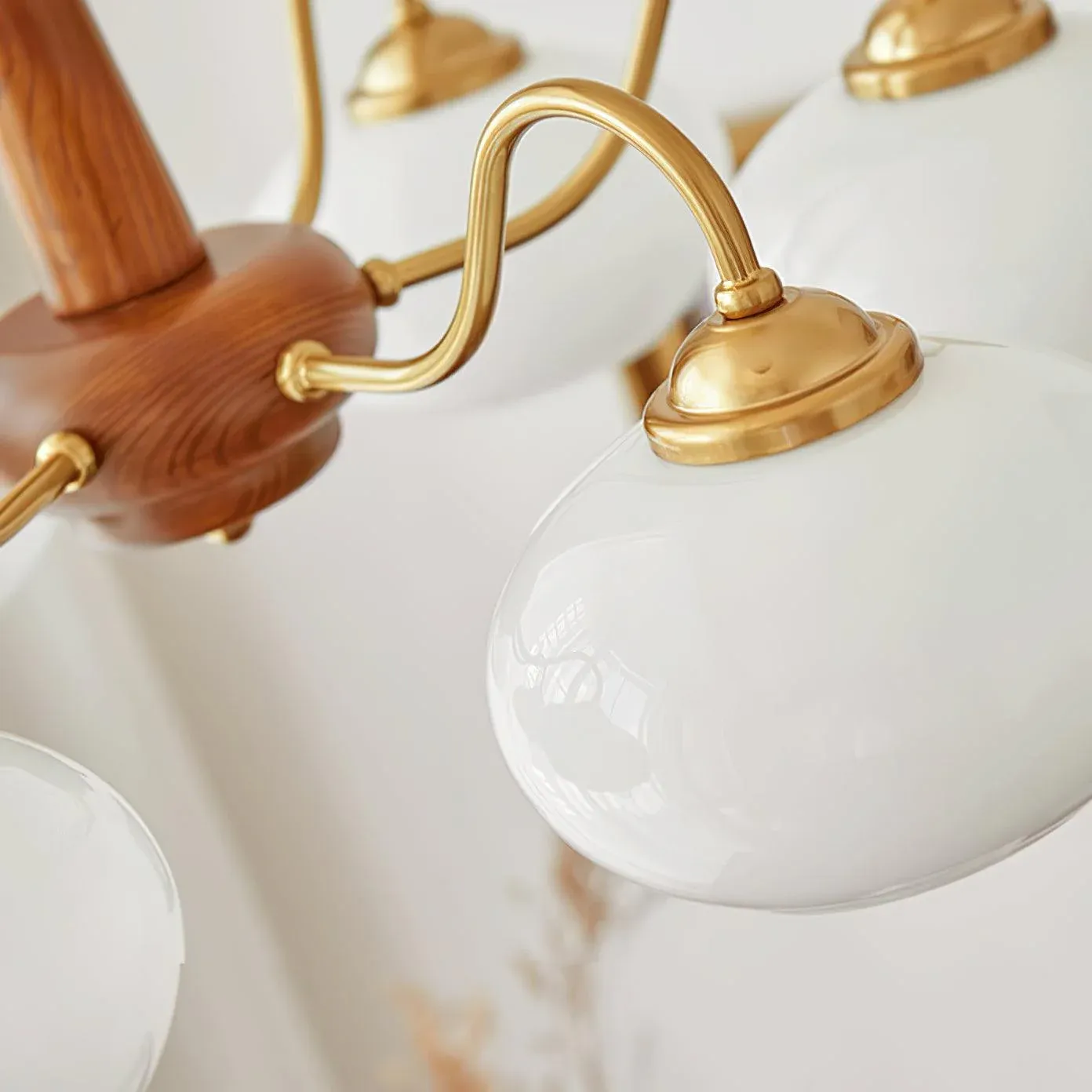 Valentina Vintage Wood Glass Chandelier Shades Living Dining Room