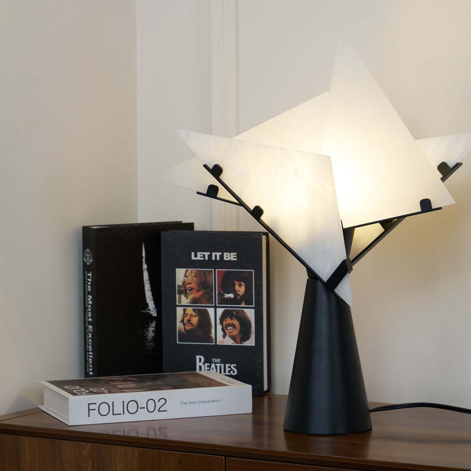 Dune Alabaster Geometric Table Lamp