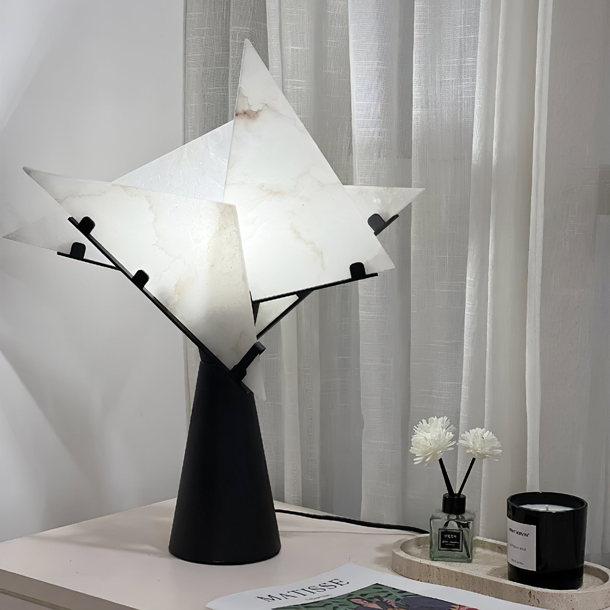 Dune Alabaster Geometric Table Lamp