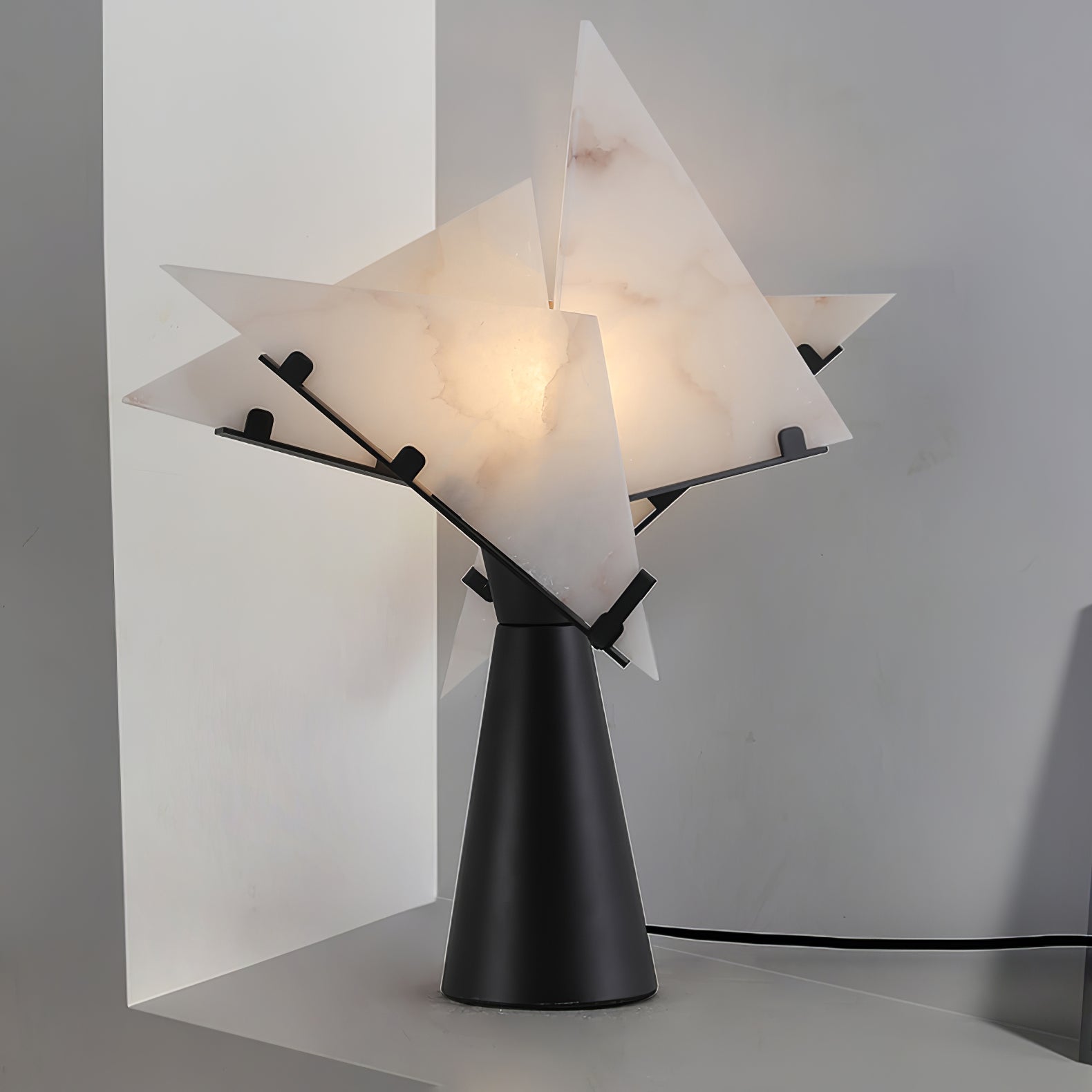 Dune Alabaster Geometric Table Lamp