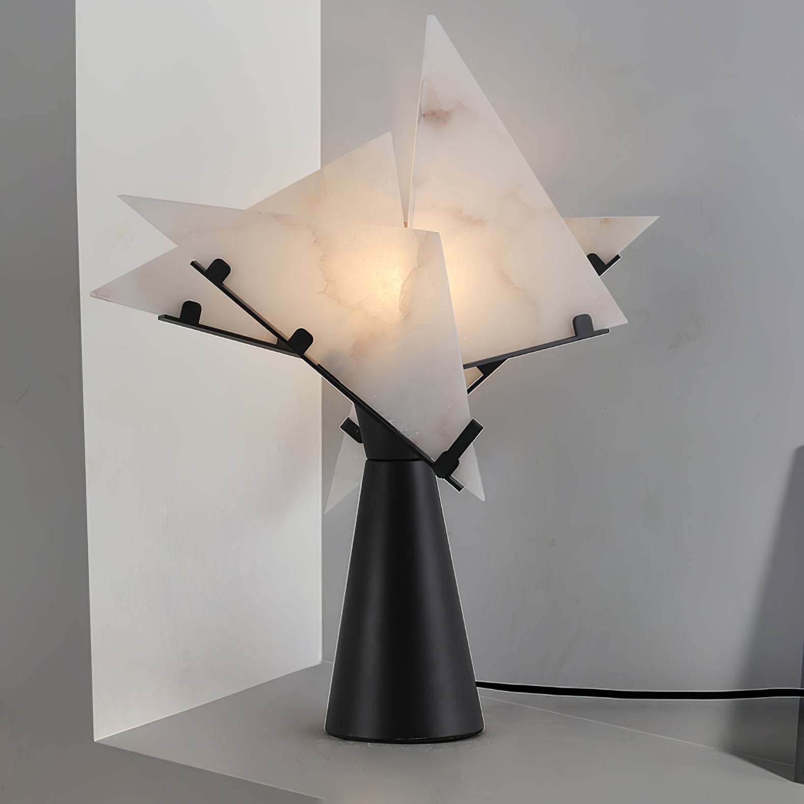 Dune Alabaster Geometric Table Lamp