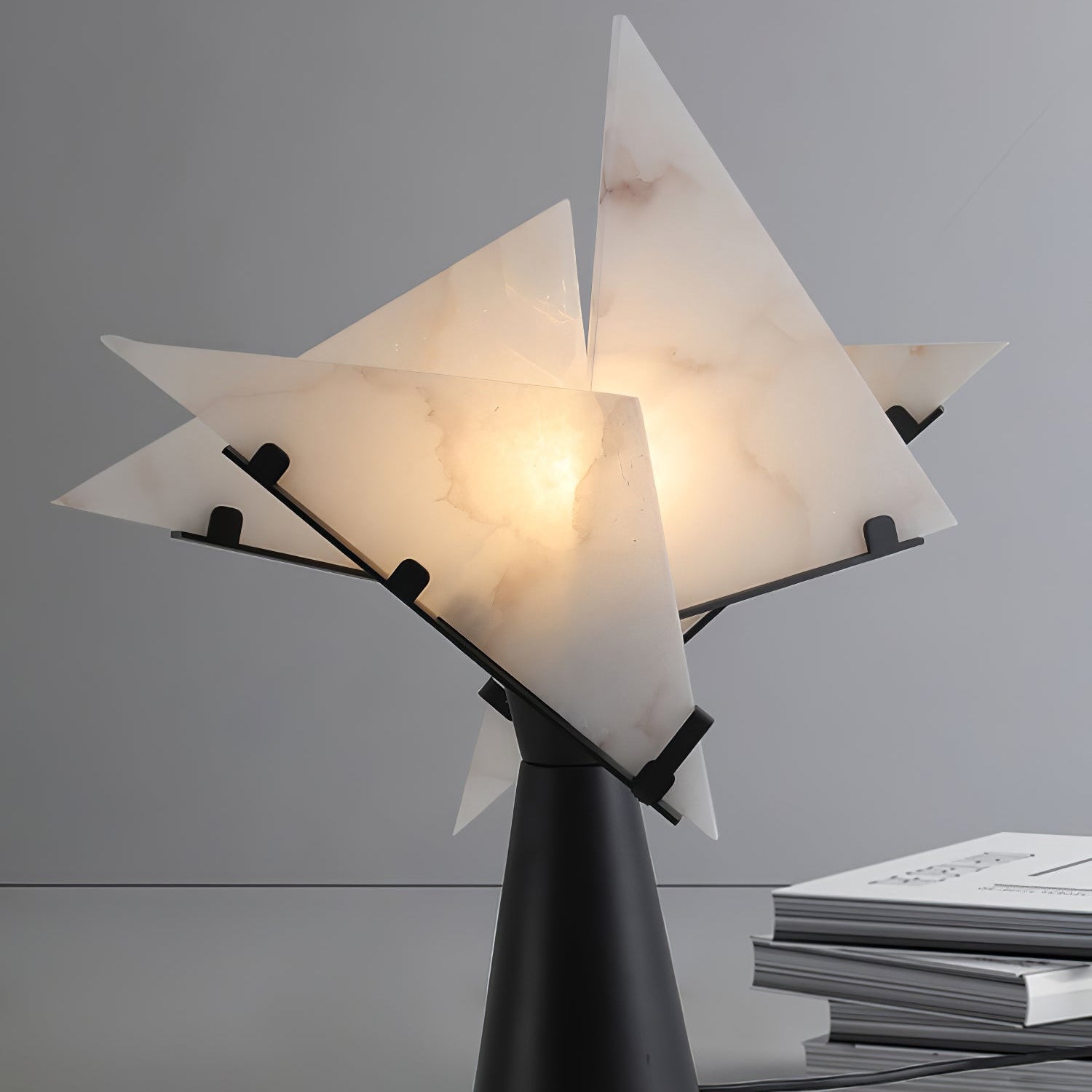Dune Alabaster Geometric Table Lamp