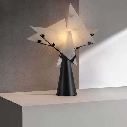 Dune Alabaster Geometric Table Lamp