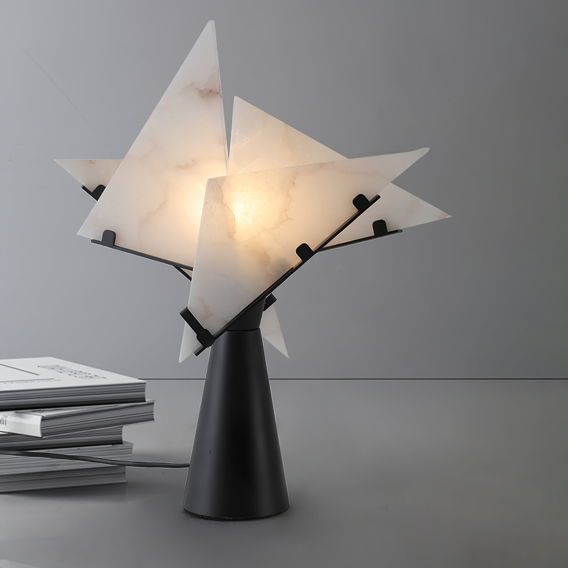 Dune Alabaster Geometric Table Lamp