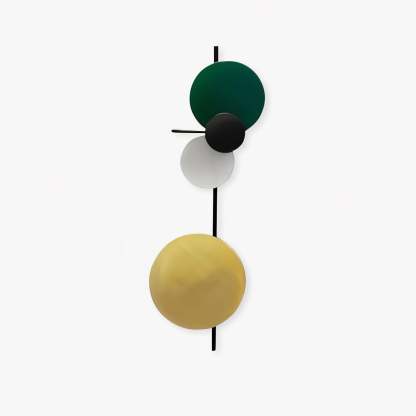 Retro Multicolor Metal Disc Wall Light Black