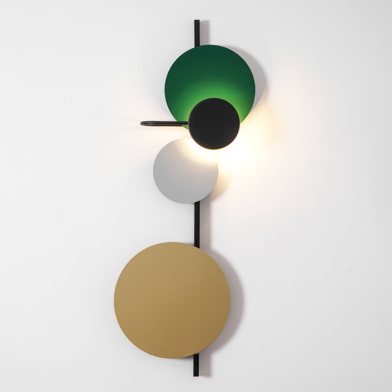 Retro Multicolor Metal Disc Wall Light Black