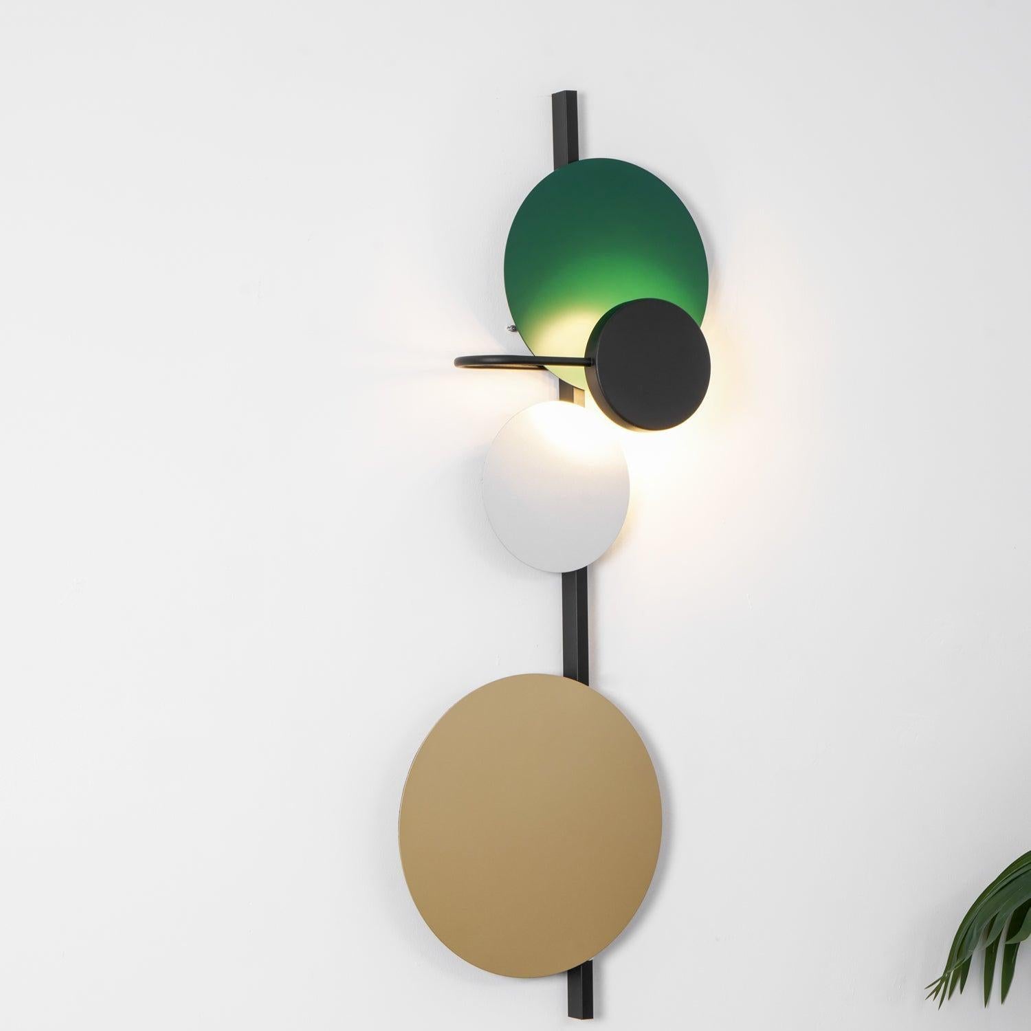 Retro Multicolor Metal Disc Wall Light Black