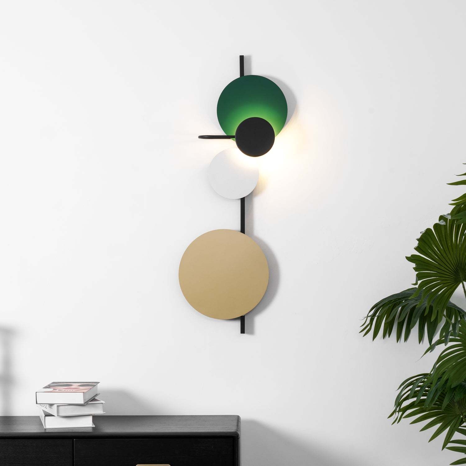 Retro Multicolor Metal Disc Wall Light Black