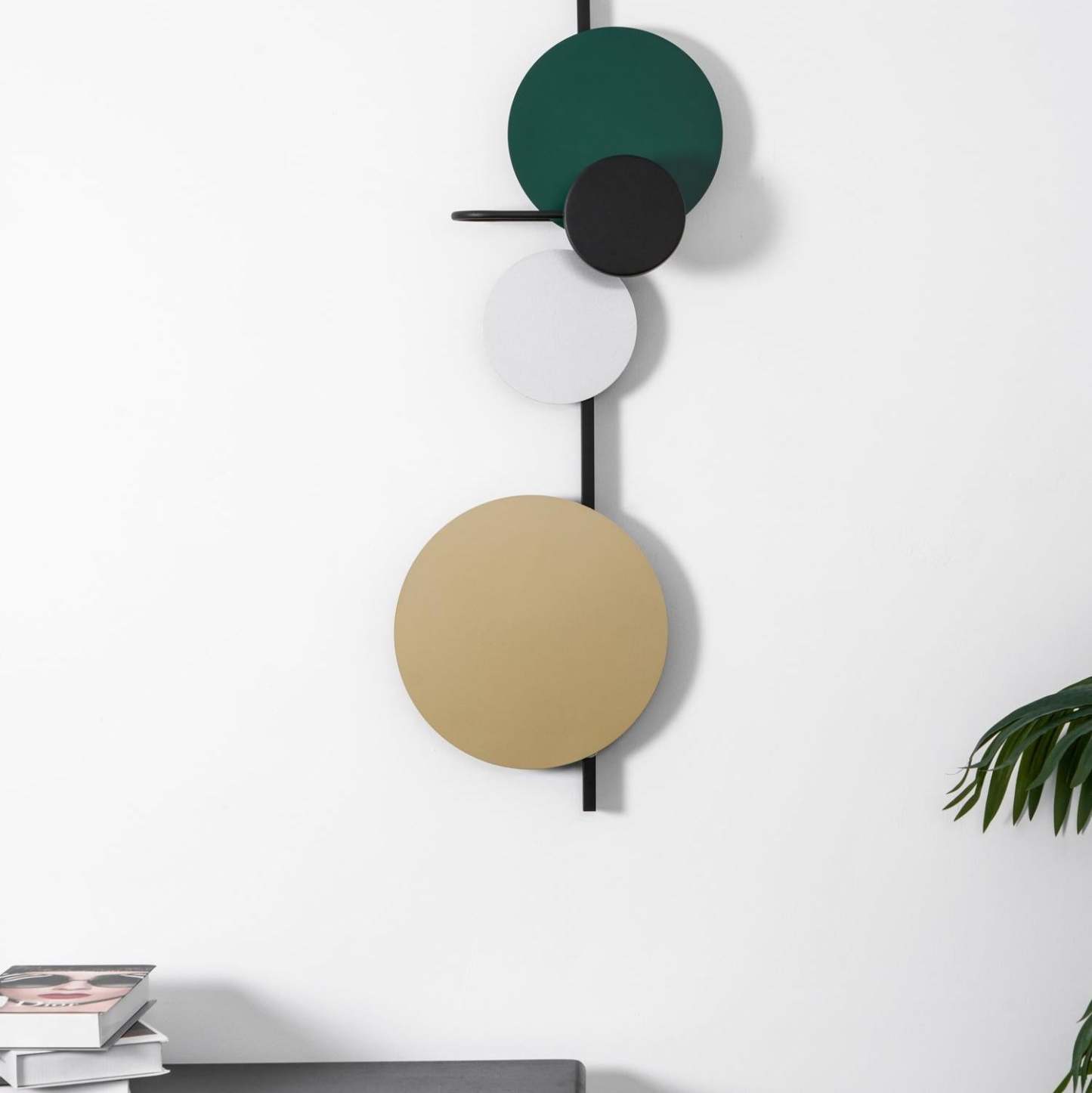 Retro Multicolor Metal Disc Wall Light Black