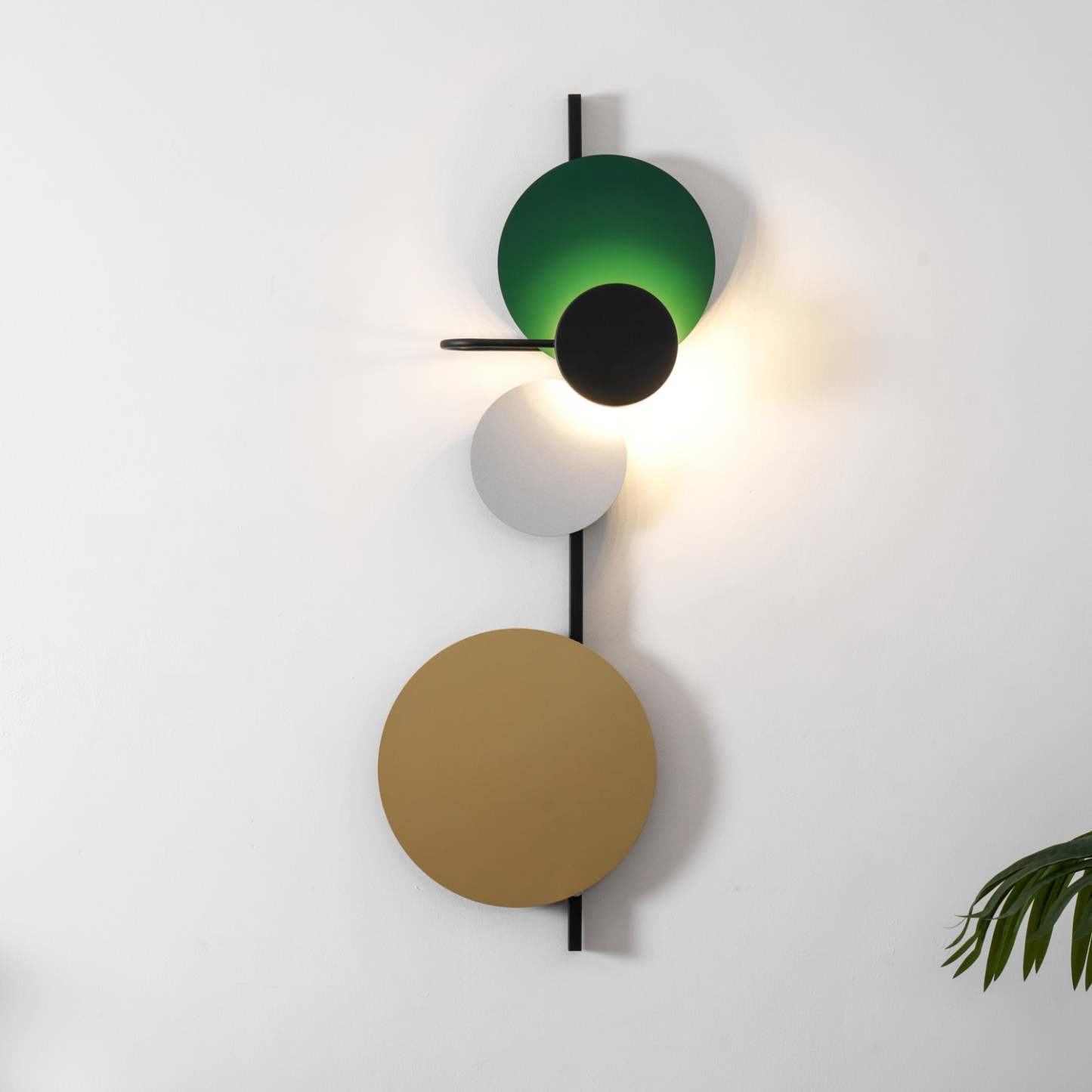 Retro Multicolor Metal Disc Wall Light Black
