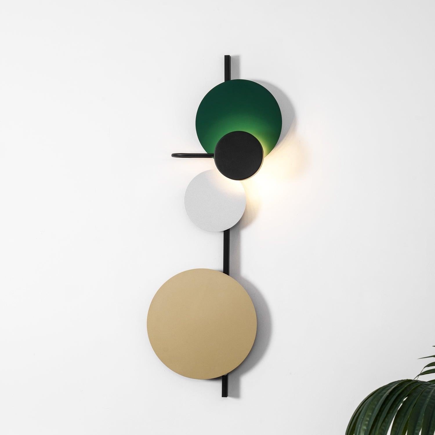 Retro Multicolor Metal Disc Wall Light Black