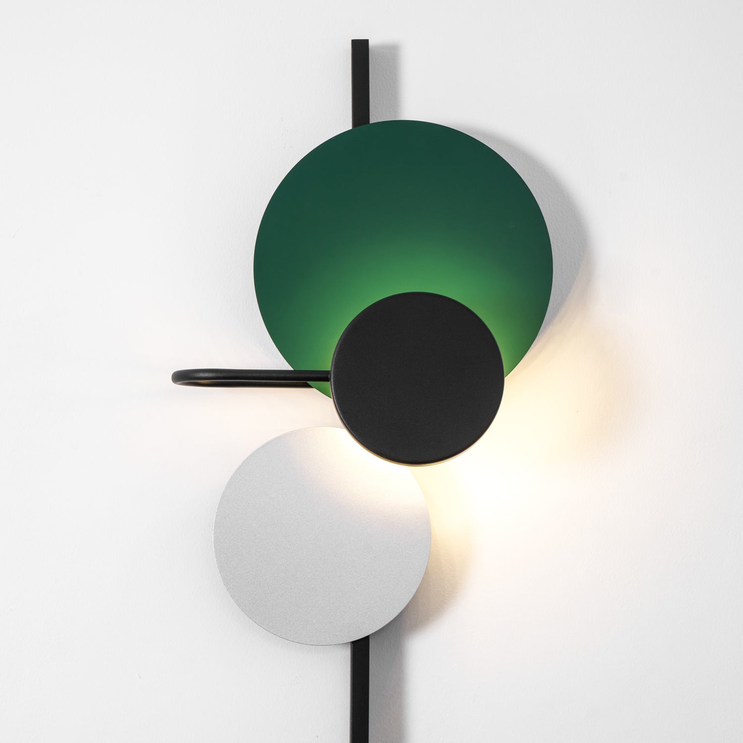 Retro Multicolor Metal Disc Wall Light Black