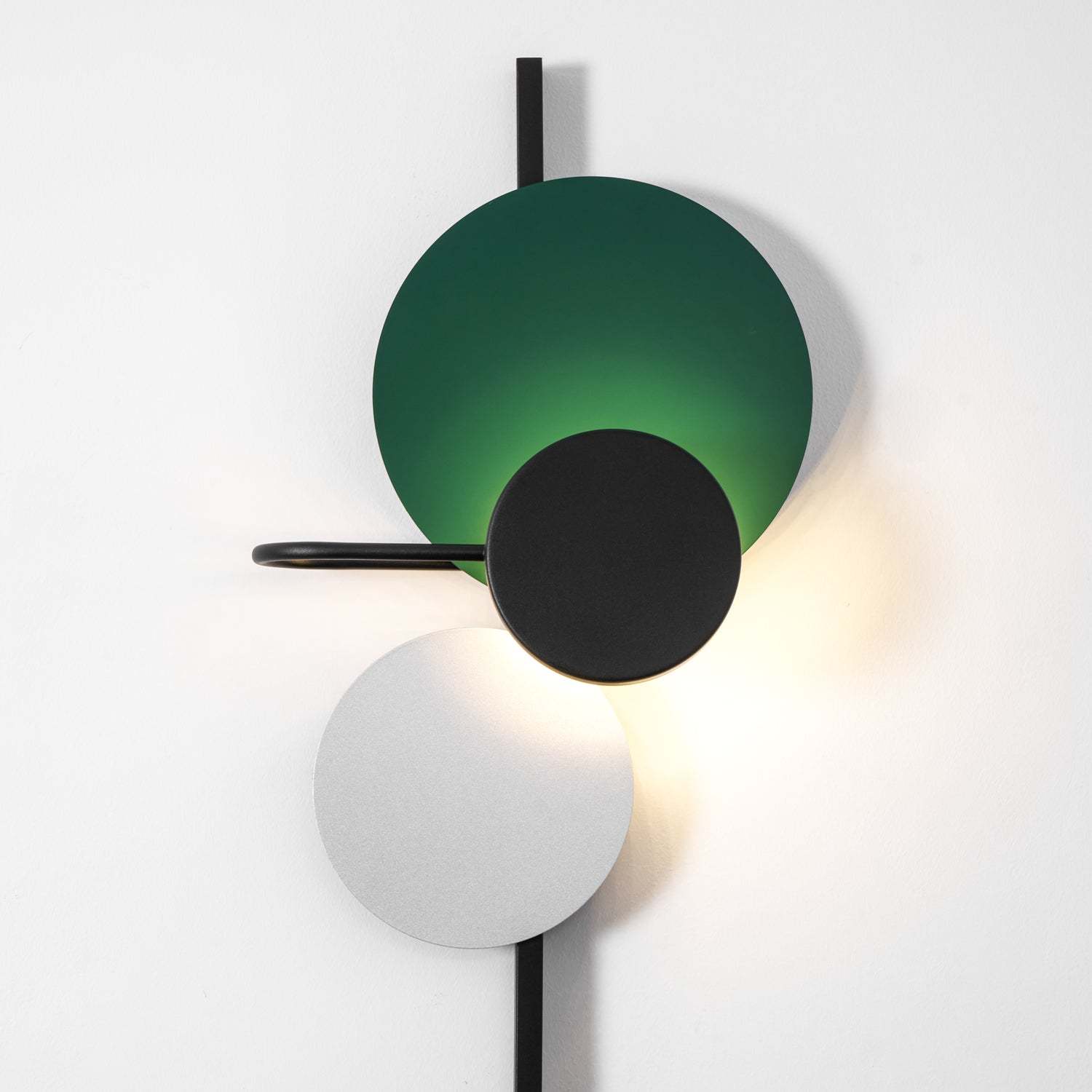 Retro Multicolor Metal Disc Wall Light Black