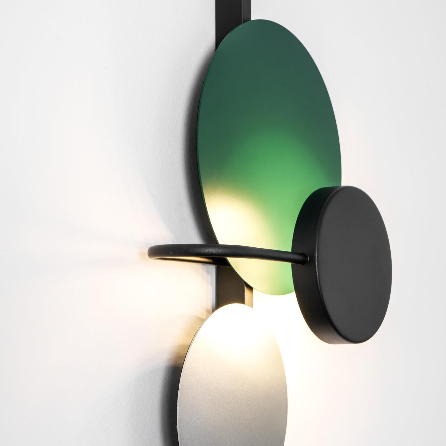 Retro Multicolor Metal Disc Wall Light Black