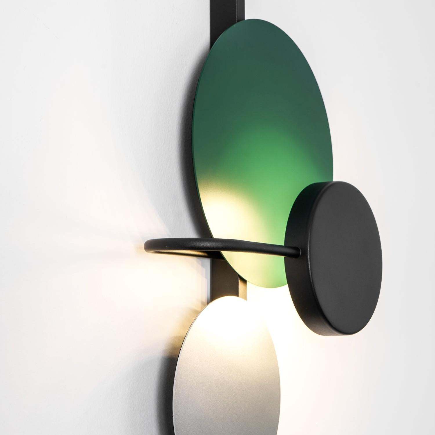 Retro Multicolor Metal Disc Wall Light Black
