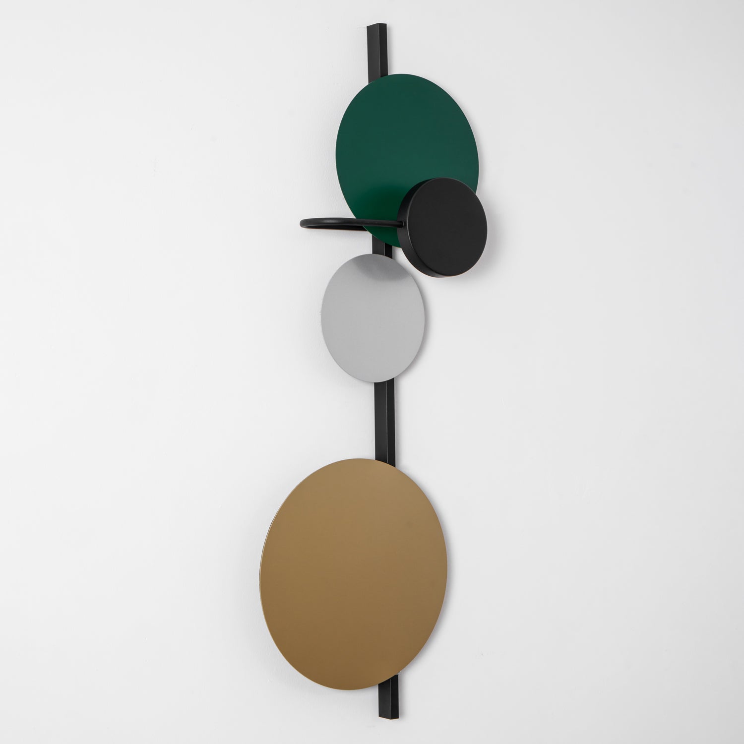 Retro Multicolor Metal Disc Wall Light Black