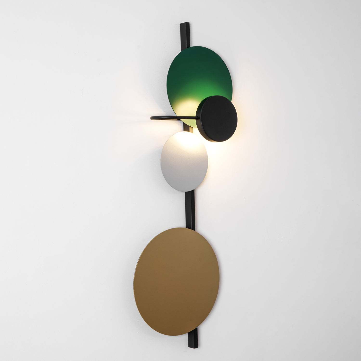 Retro Multicolor Metal Disc Wall Light Black
