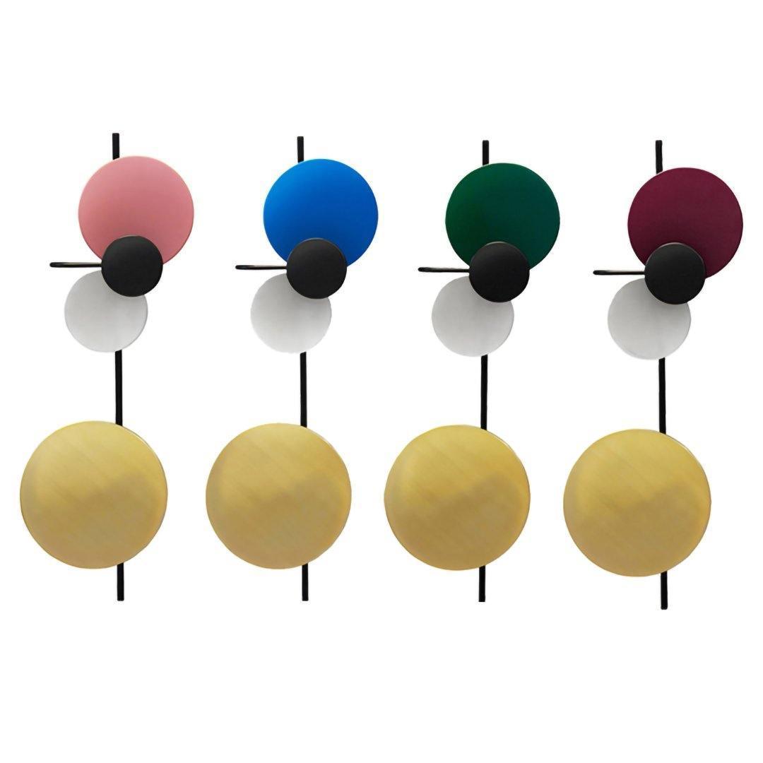 Retro Multicolor Metal Disc Wall Light Black