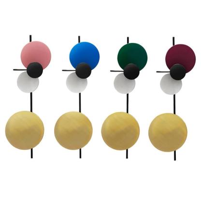 Retro Multicolor Metal Disc Wall Light Black
