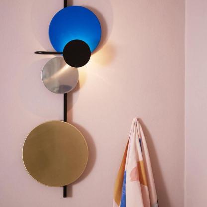Retro Multicolor Metal Disc Wall Light Black