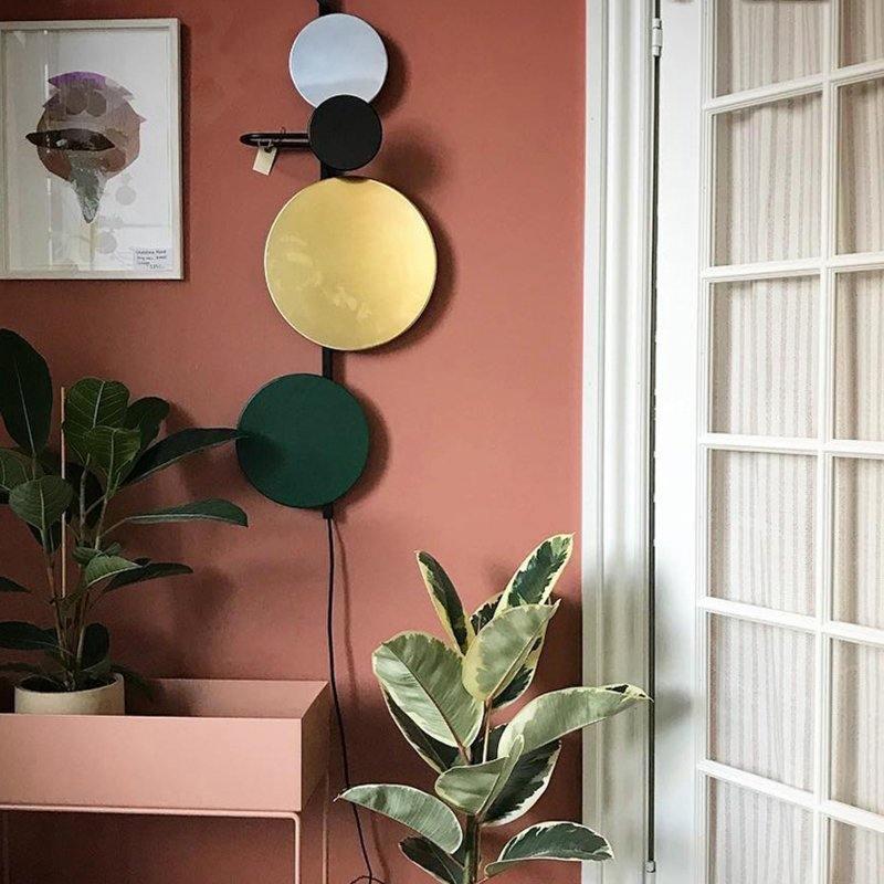 Retro Multicolor Metal Disc Wall Light Black