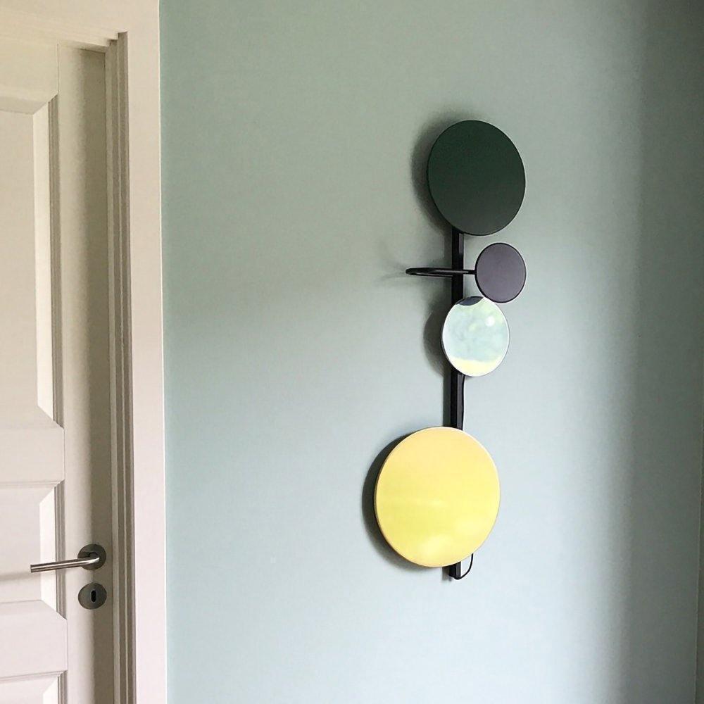 Retro Multicolor Metal Disc Wall Light Black